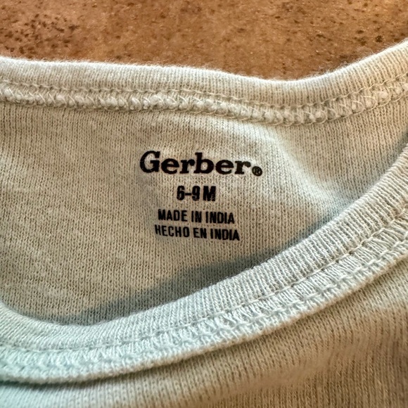 Gerber Infant Bodysuit Collection - Light Blue, Coral, Mustard, Peach,Size 6-9M - Picture 4 of 10